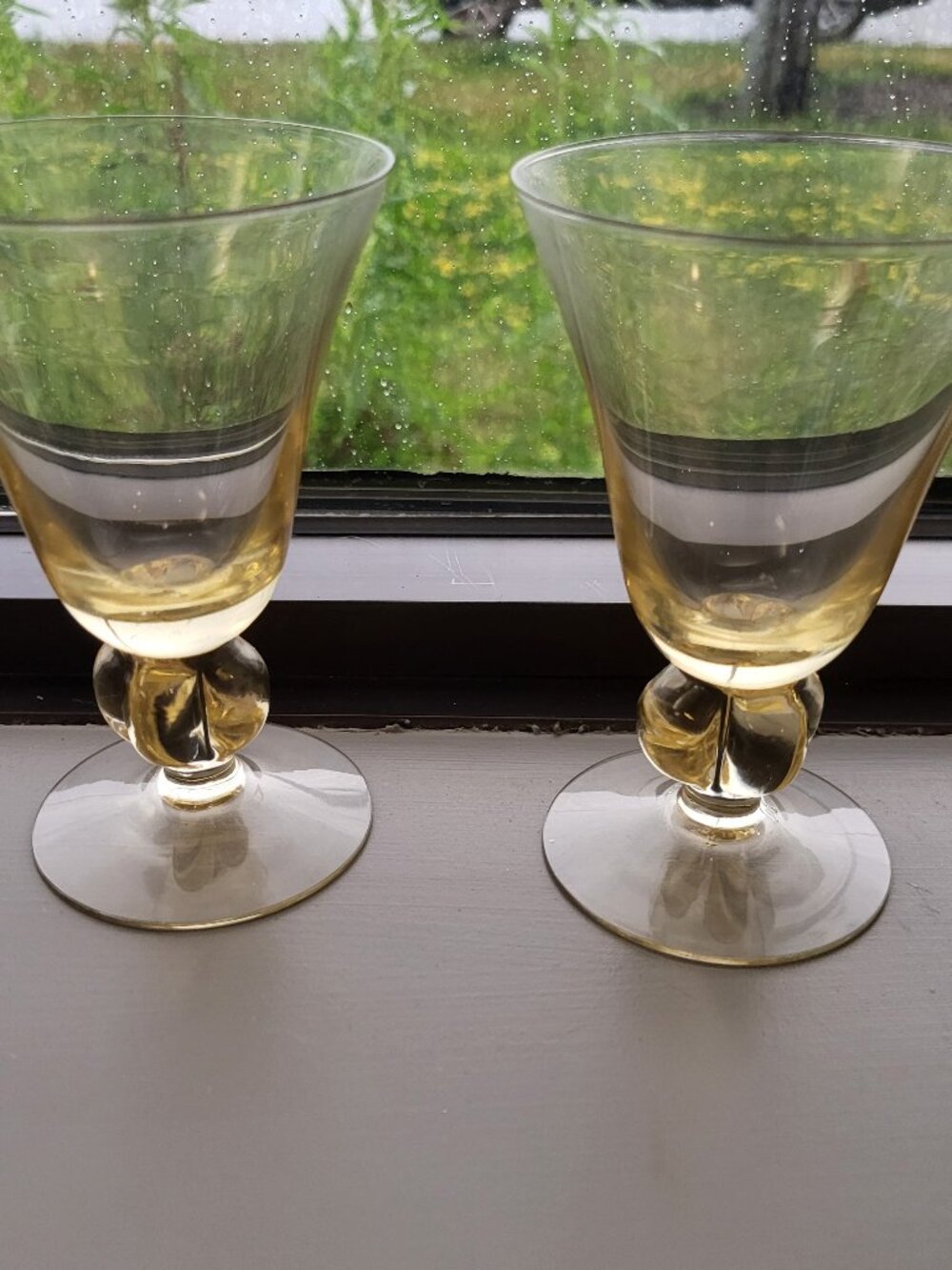 VINTAGE SKRUF EDENFALK GULLASKRUF ARTHUR PERCY WINE GLASSES (2) MCM SWEDEN